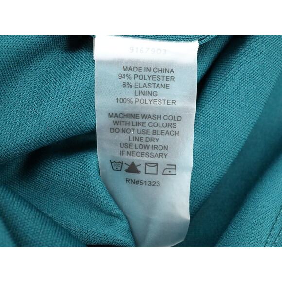 Vince Camuto Dress Womens Small Green Lined Off Shoulder Stretch Knit Bell Slvs - Picture 8 of 8